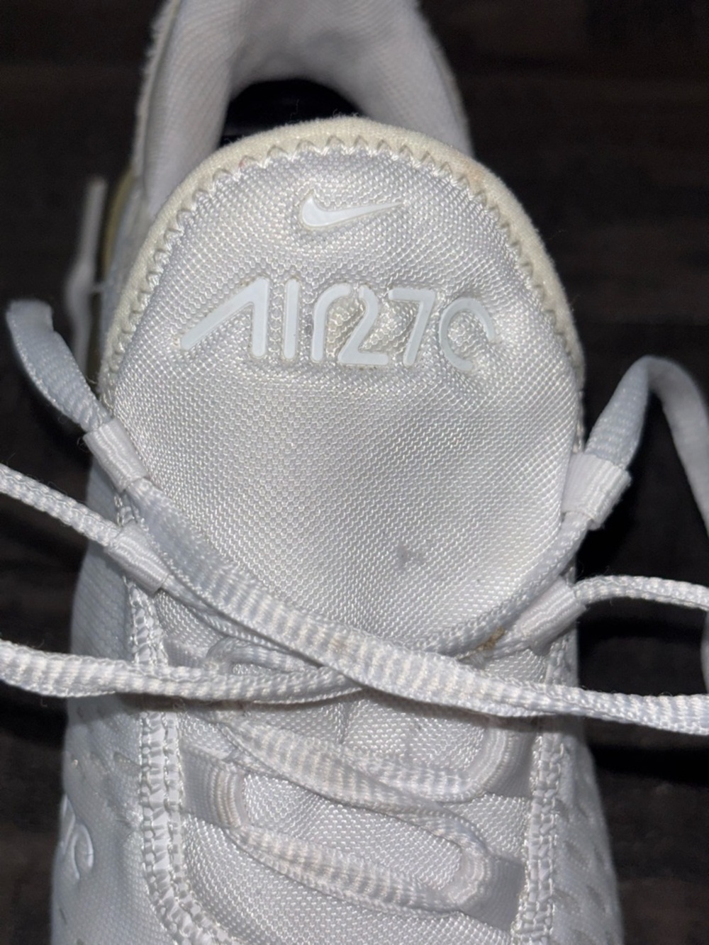 Nike Air Max 270 Triple White Metallic Silver Size 6Y - Picture 12 of 14